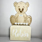 Urne de baptême nounours personnalisée - Laurie Déco et lumières