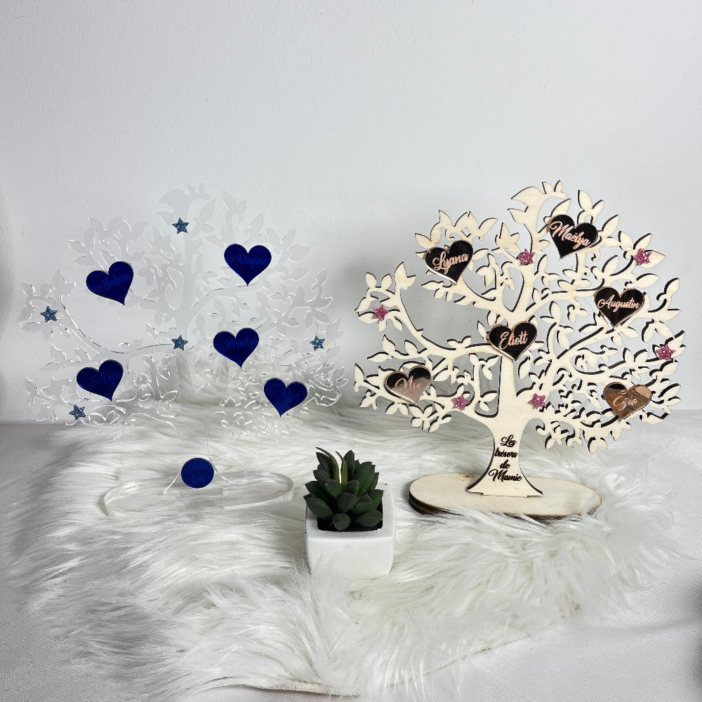 arbre de famille bois et plexiglas personnalisable 
