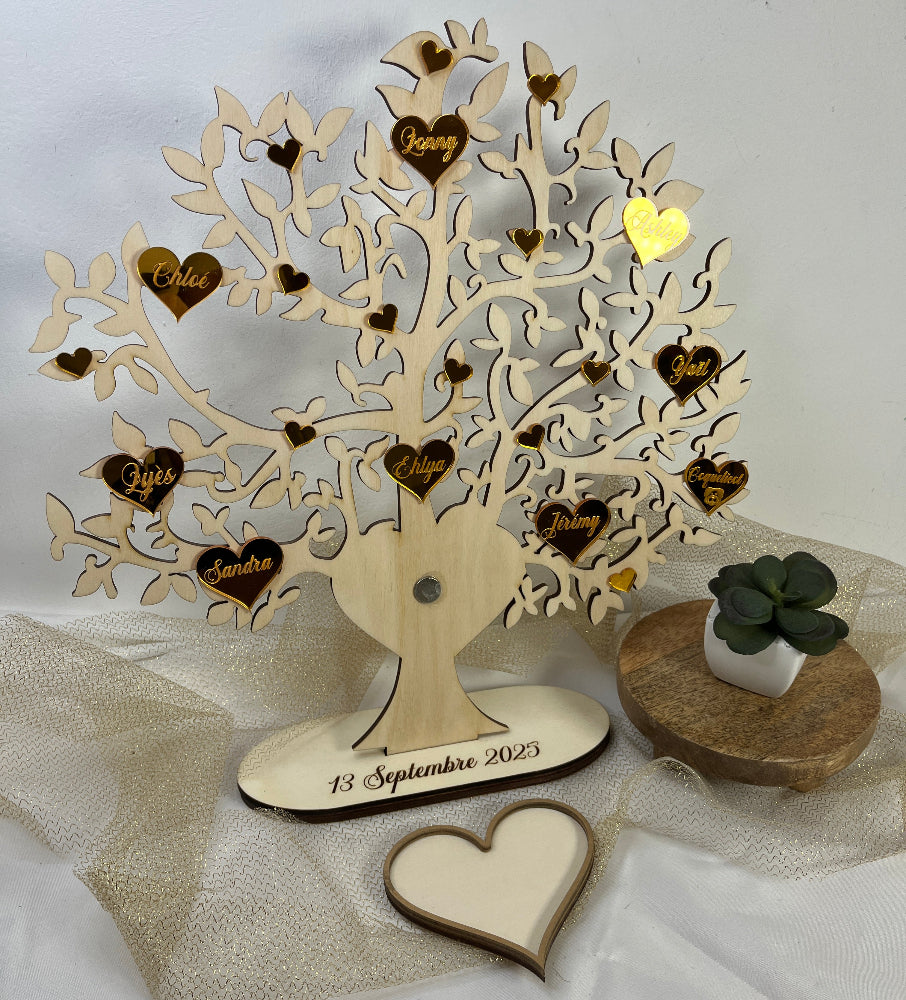 arbre de famille en bois empreinte 