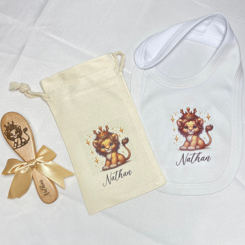 bavoir lion personnalisé