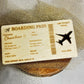 billet d'avion en bois personnalisable