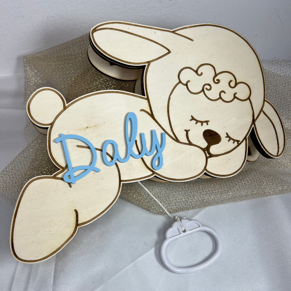 boite a musique en bois personnalisable mouton 