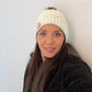 bonnet crochet fait main blanc