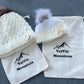 bonnet crochet maman et bebe fait main blanc valvic mountain