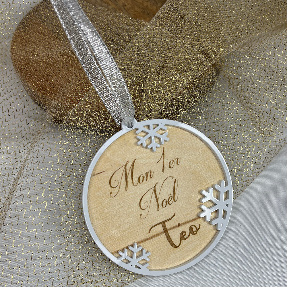 boule mon premier noel flocon personnalisable