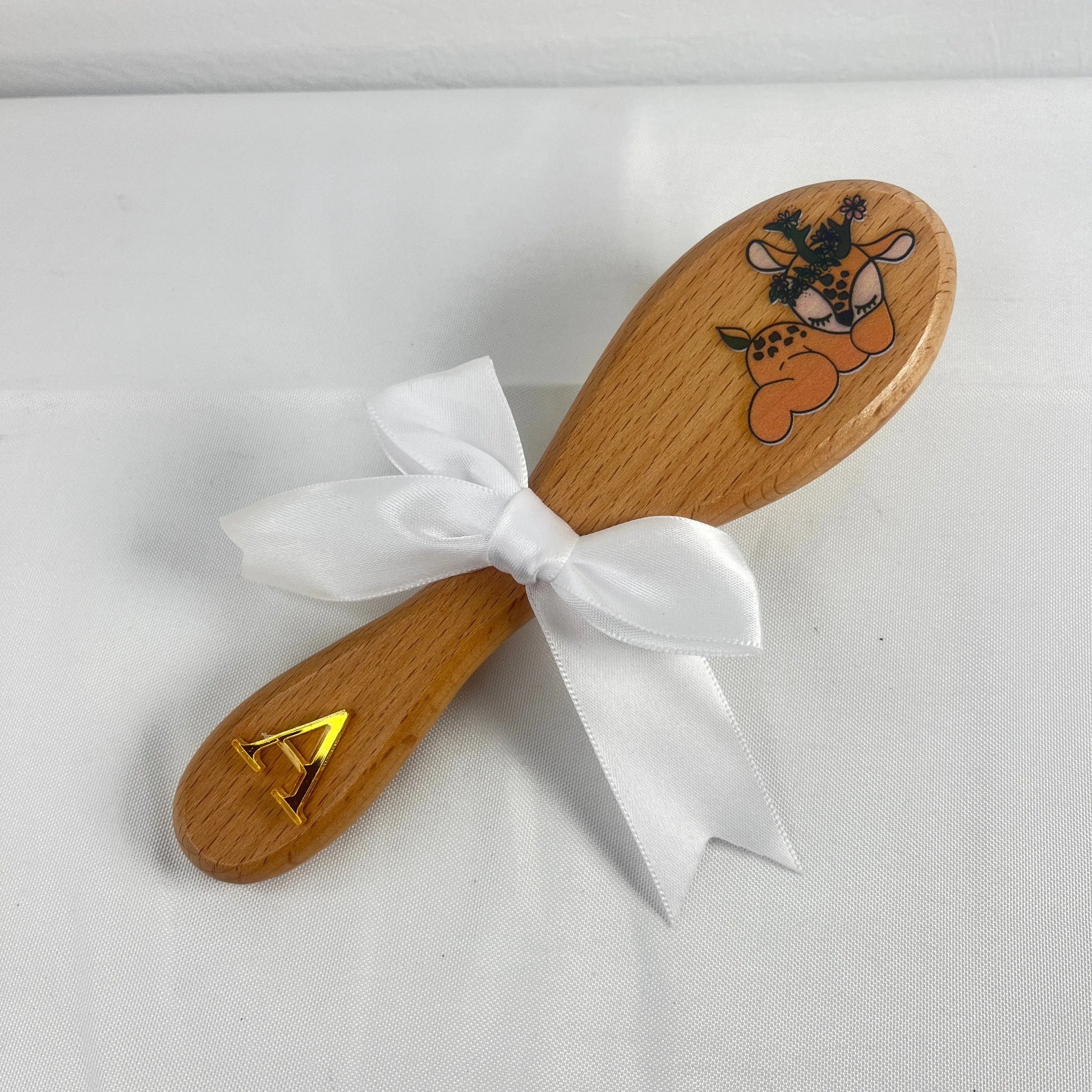 brosse en bois moyenne personnalisée en couleurs Laurie Déco et Lumières