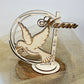 cake topper bois colombe confirmation
