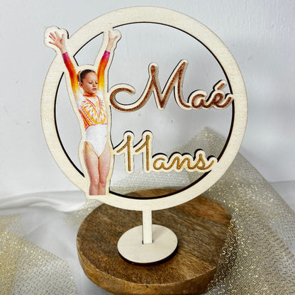 cake topper en bois gym personnalisable