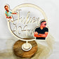 cake topper photo bois personnalisable