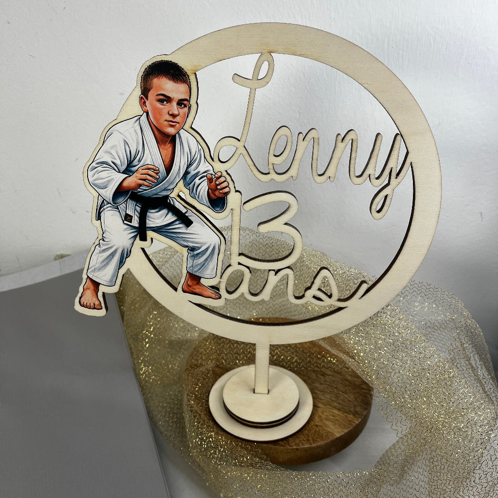 cake topper sport judo bois personnalisable