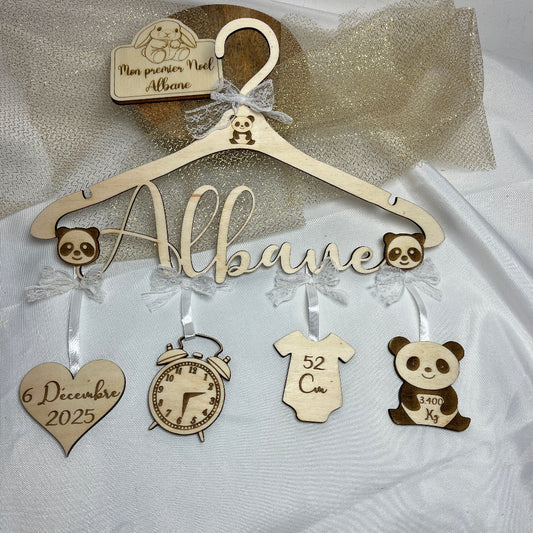 cintre naissance bois personnalisable panda