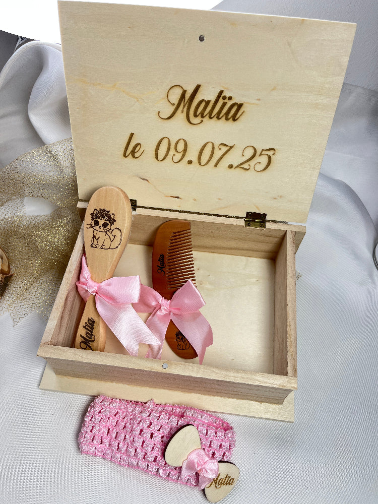 coffret bois personnalisable chaton bebe