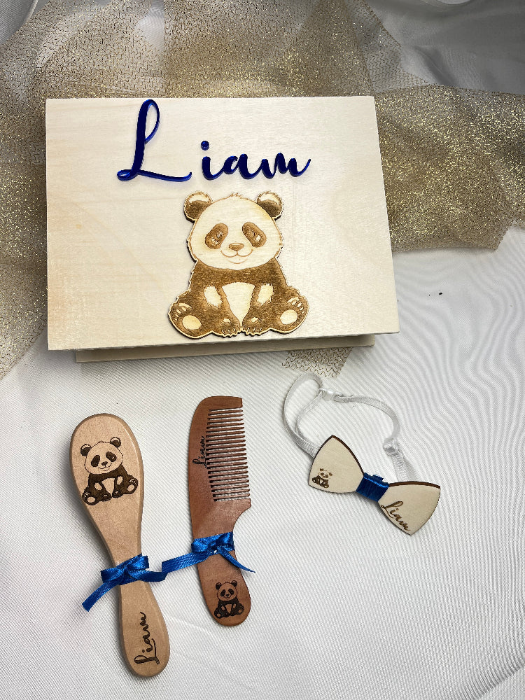 coffret bois personnalisable panda bebe