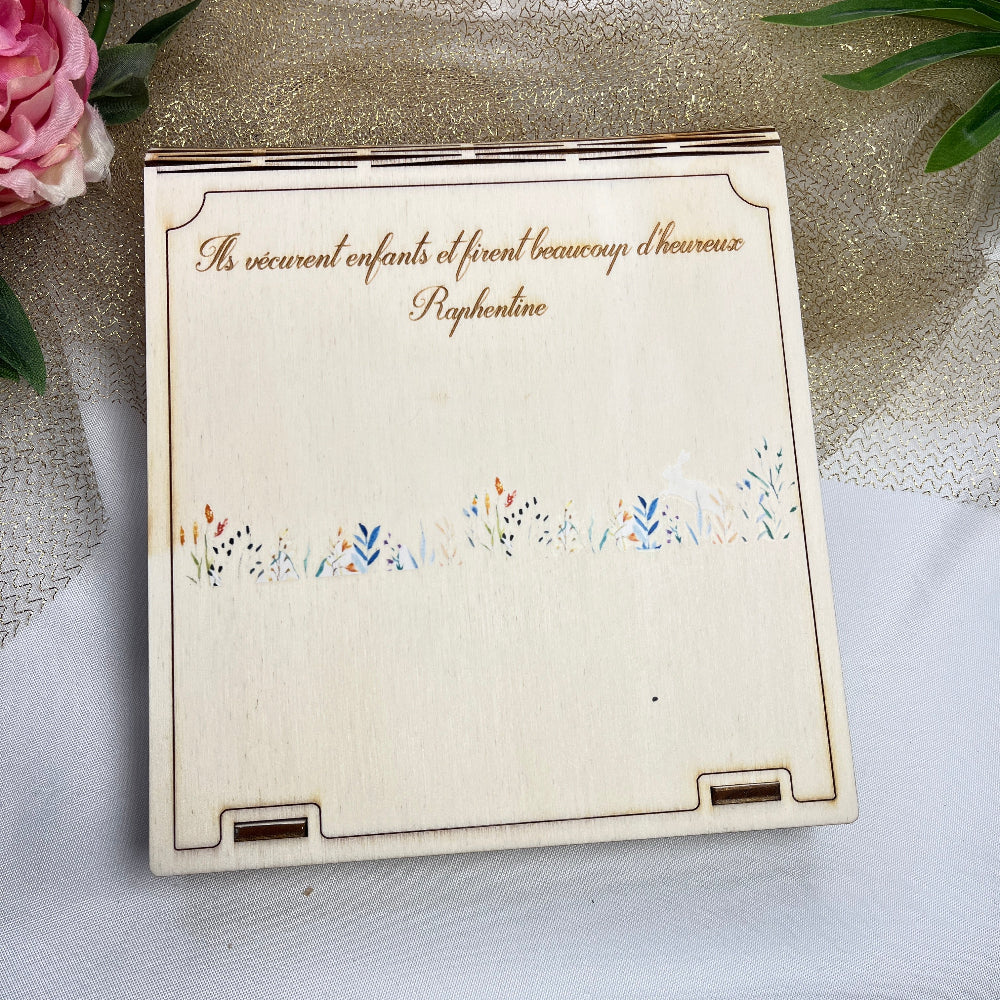 coffret bois photo de mariage personnalisable 