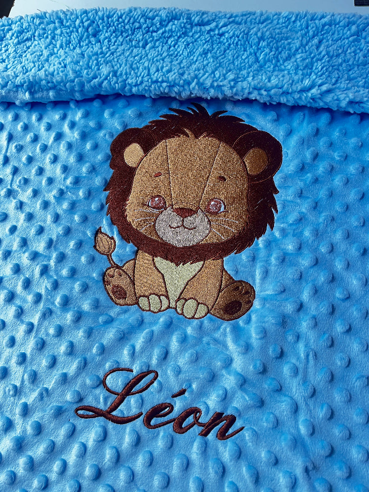 couverture broderie personnalisable lionceau