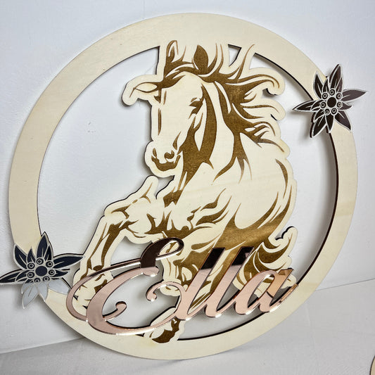 décoration couronne cheval personnalisée