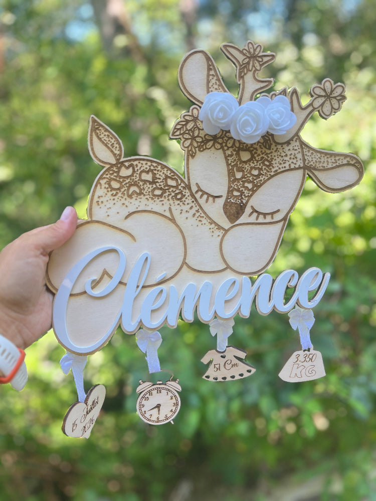deco de naissance faon personnalisable clemence
