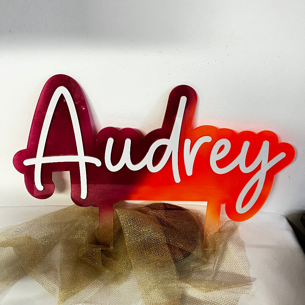 decoration anniversaire en plexiglas personnalisable audrey 
