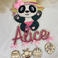decoration de naissance panda girly bois personnalisable 