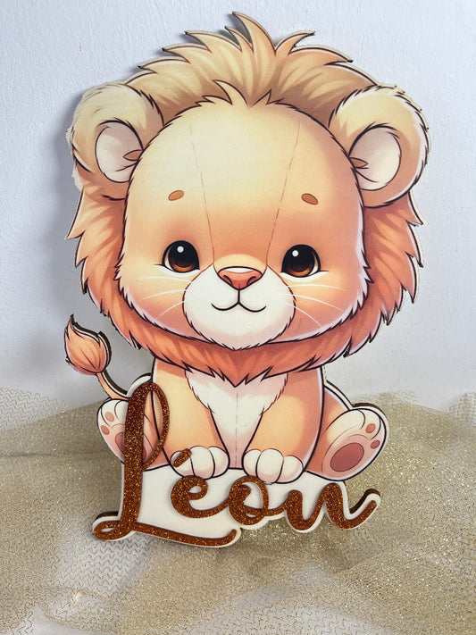 decoration lion chambre enfant personnalisable 