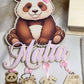 decoration murale de naissance panda en bois personnalisable 