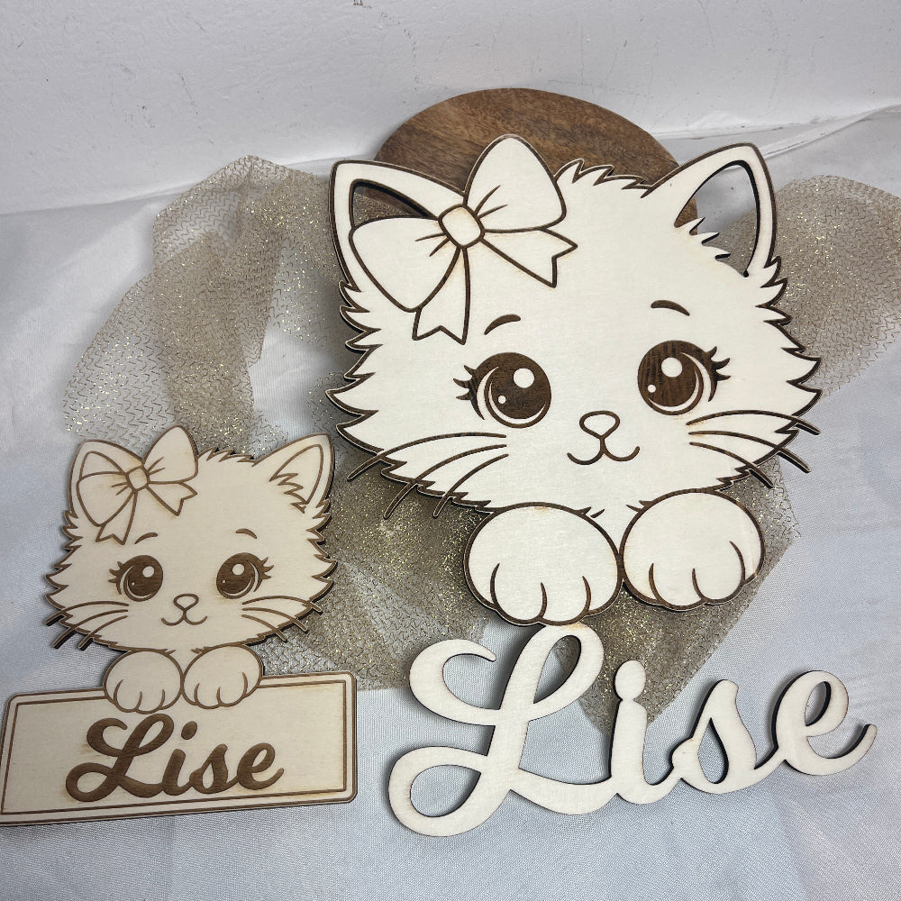 ensemble plaque berceau et porte personnalisable boise 