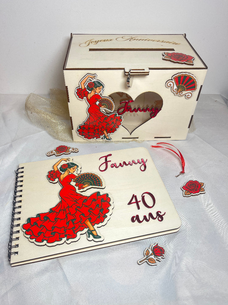 ensemble urne et livre d'or anniversaire theme au choix