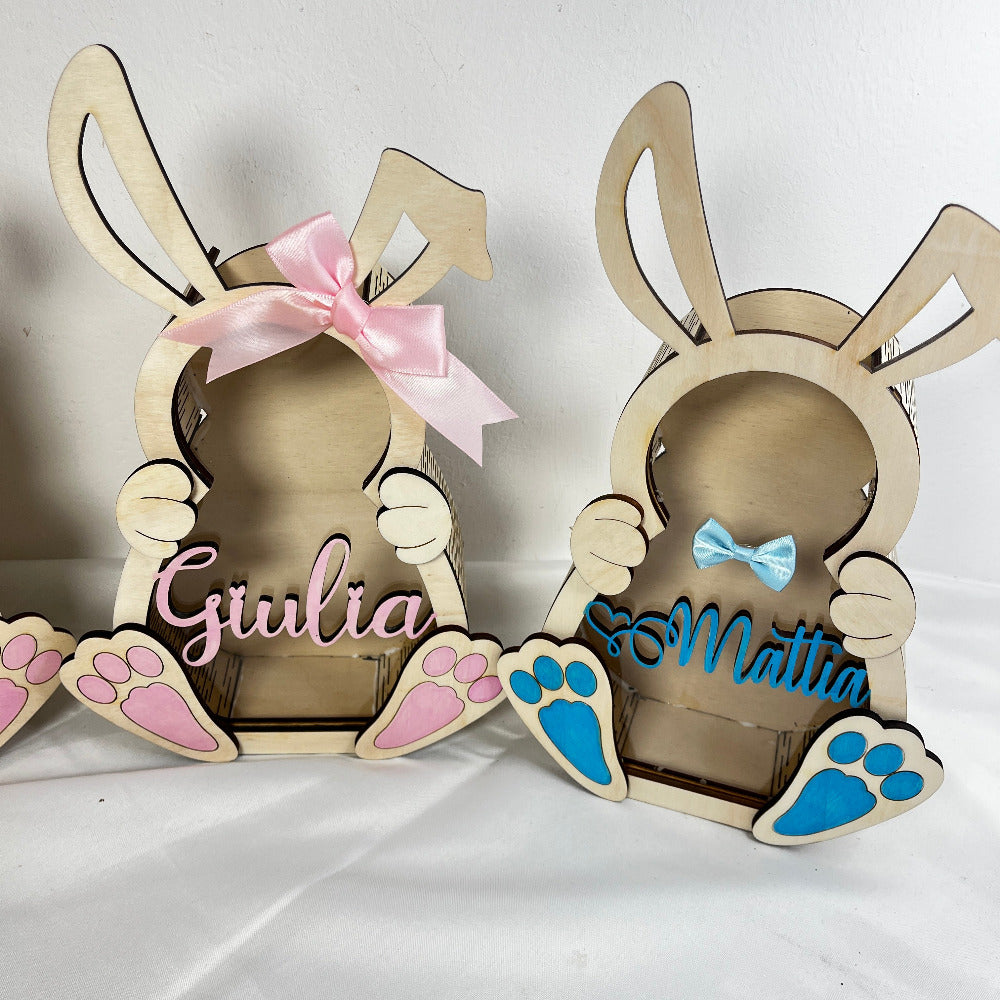 lapin de paques en bois personnalisable