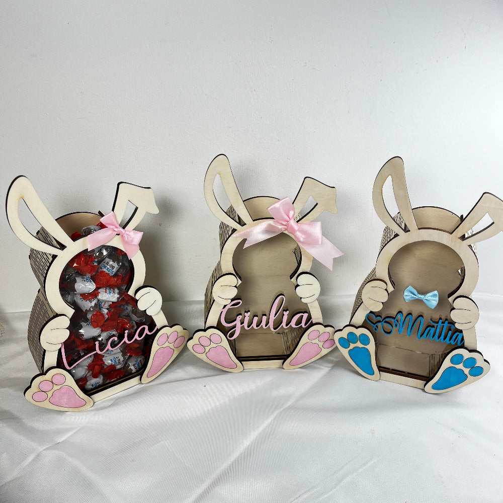 lapin de paques en bois personnalisable kinde