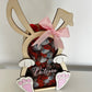 lapin tirelire en bois de paques personnalisable