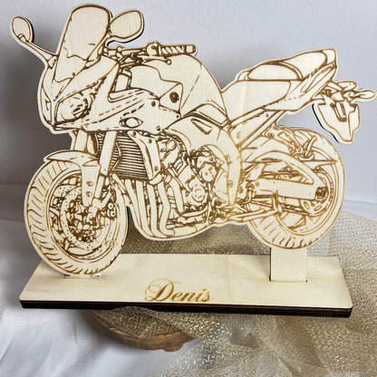 moto sur socle personnalisable