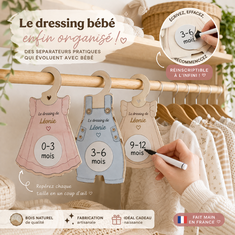 organisateur de dressing bebe reinscriptible