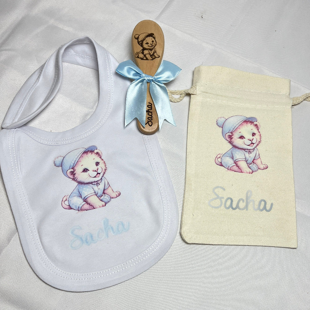 pack brosse et bavoir personnalisés 