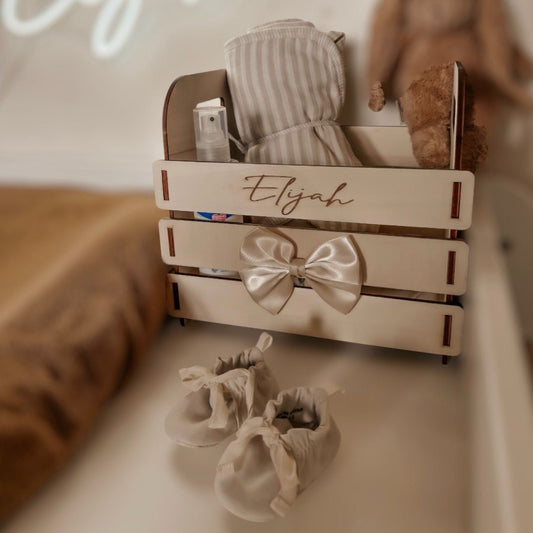 panier de change en bois personnalisable