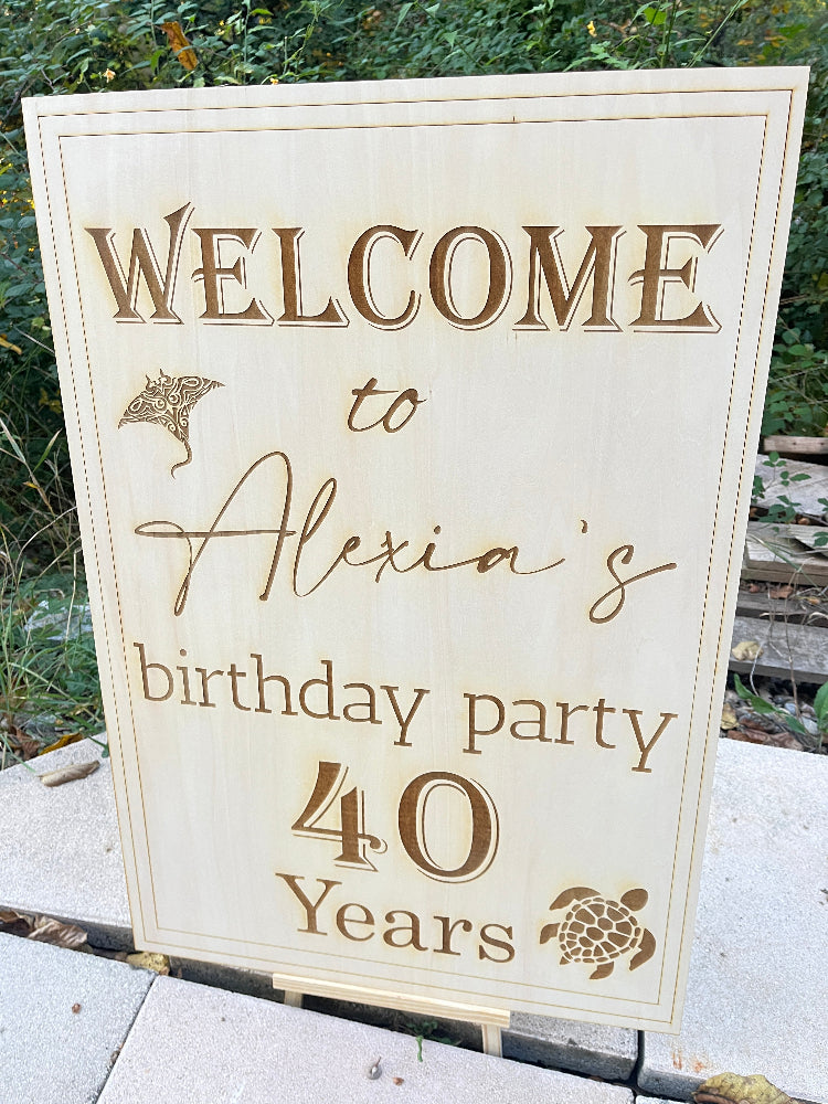panneau anniversaire en bois 40 ans 