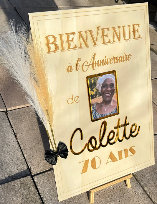 panneau bienvenue anniversaire photo
