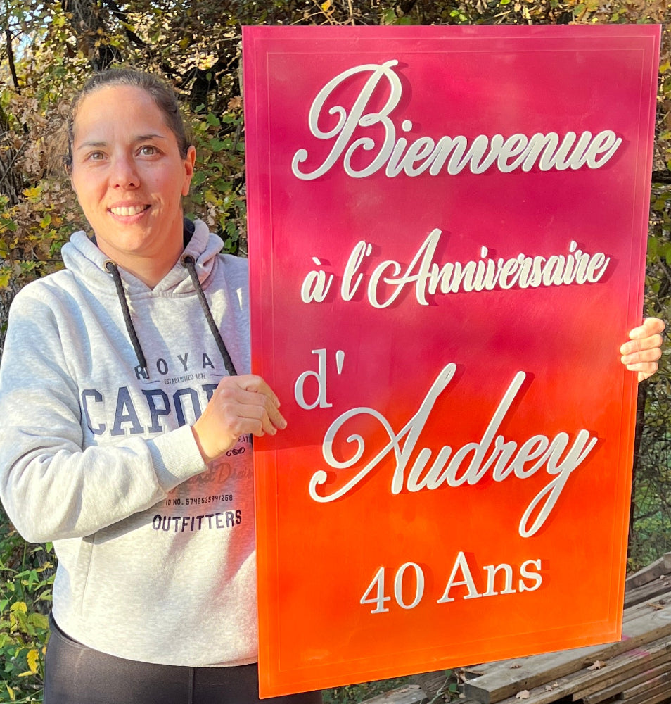 panneau bienvenue plexilas 40ans