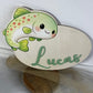 plaque de porte poisson en bois personnalisable