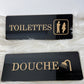 plaque signaletique douche et toilettes