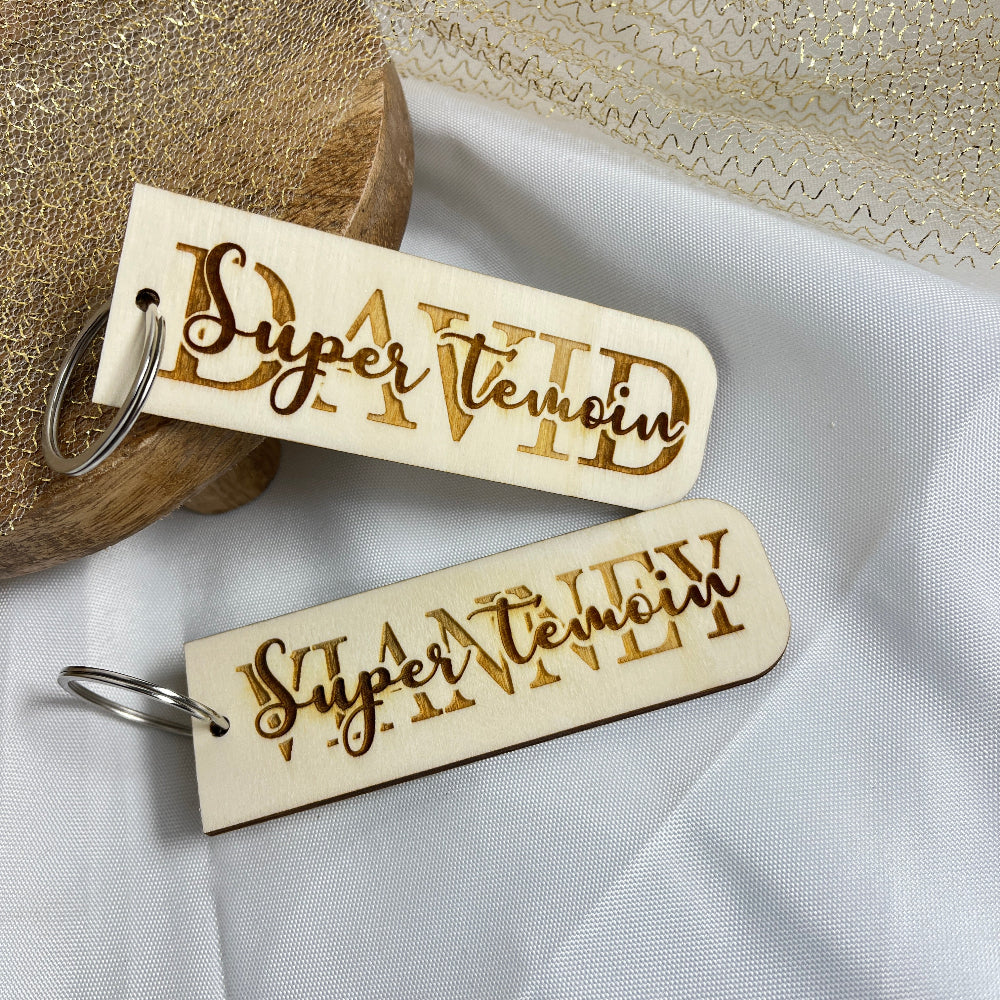 porte cle bois lettres