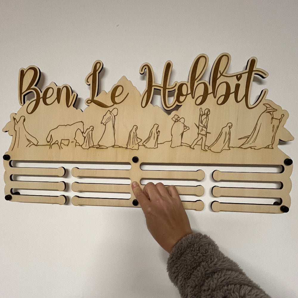 porte medaille Xl trail personnalisable en bois 