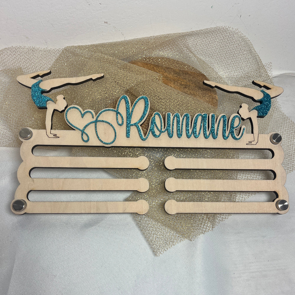 porte medaille gym turquoise