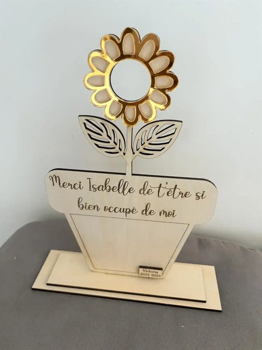 pot de fleur en bois personnalisé Laurie Déco et lumières