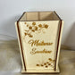 pot a crayon en bois floral personnalisable maitresse