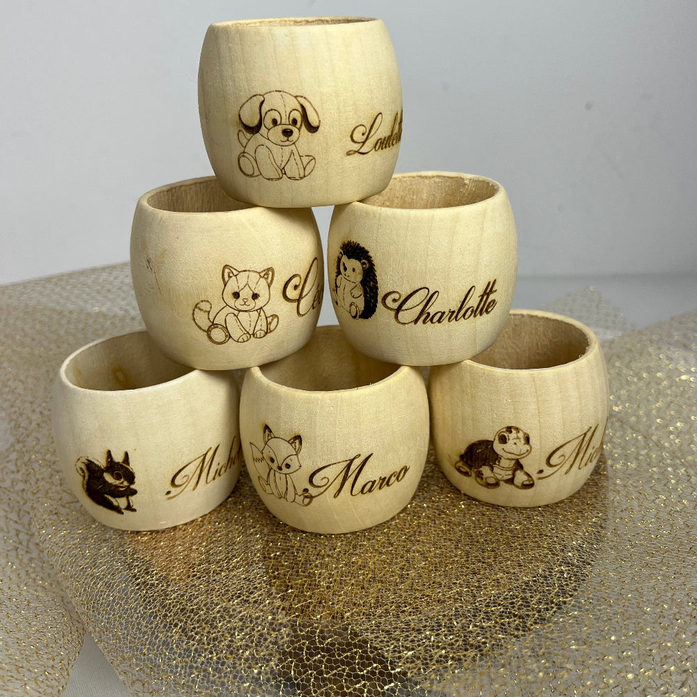 rond de serviette bois personnalisable 