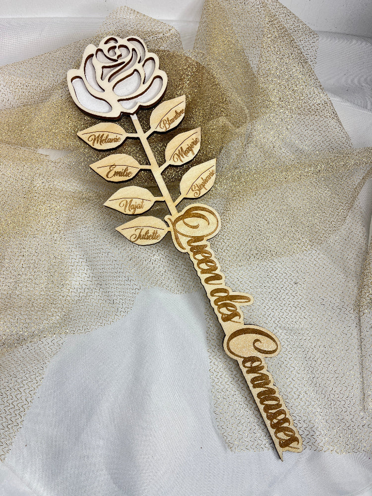 rose blanche personnalisable