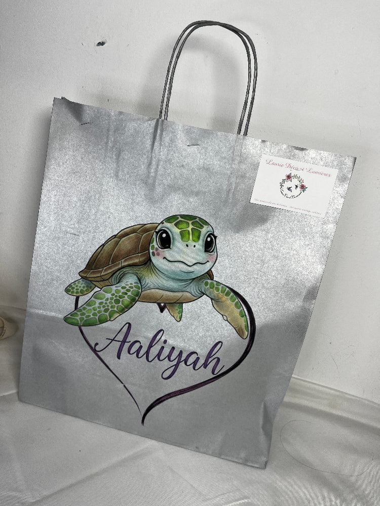 sac cadeau personnalisable tortue