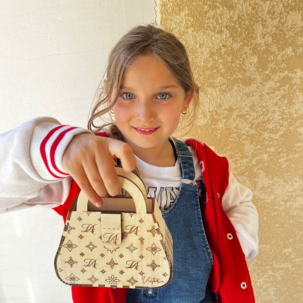 sac de luxe en bois personnalisable