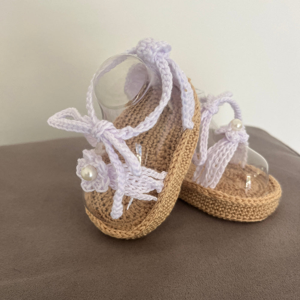 sandales blanches crochet bebe