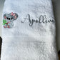 serviette broderie koala personnalisable